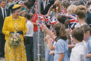 HM Queen Elizabeth walking in the crowd