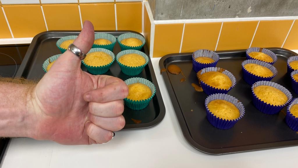 Cupcakes on a tray