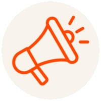 Graphic icon depicting a megaphone.